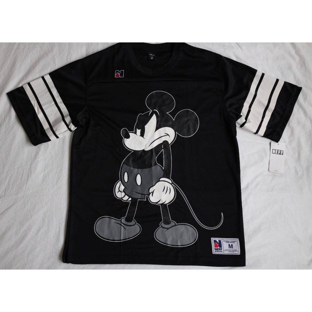 Neff x Disney Mickey Mouse Athletic Jersey Men’s M Black White #28 NWT